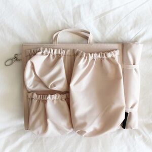 ToteSavvy Mini Bag Organizer, Nylon beige, Excellent Condition